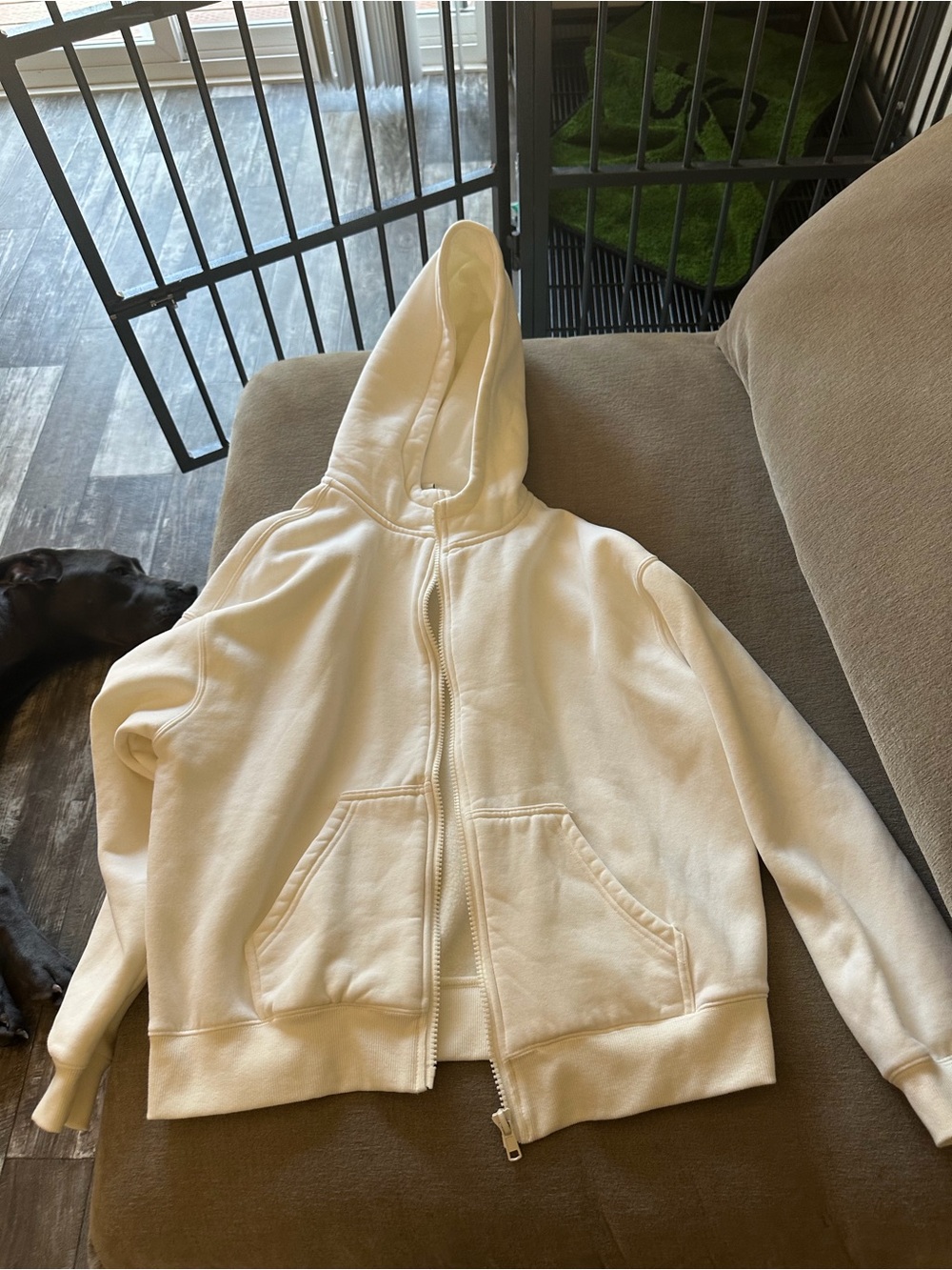 Women's Cream Full-Zip Hoodie Vest Layer